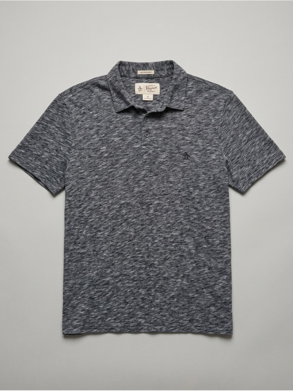 Original Penguin Heritage Slim Fit Polo Shirt Mens Medium Charcoal Grey